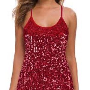 No Boundaries Red Sequin Top